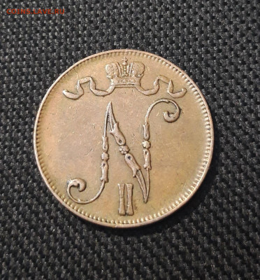 Николай II РУССКАЯ ФИНЛЯНДИЯ 5 пенни 1908 года До 12.03 - 20250713_213428