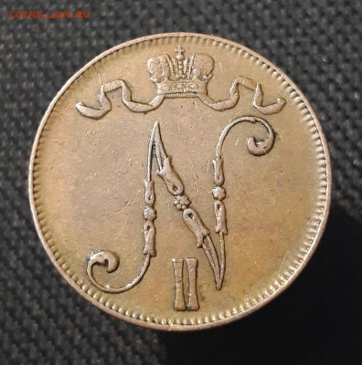 Николай II РУССКАЯ ФИНЛЯНДИЯ 5 пенни 1908 года До 12.03 - 20250713_213347
