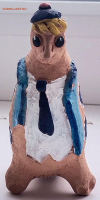 Кожлянская глиняная свистулька птица в галстуке до 13.03.26. - 1