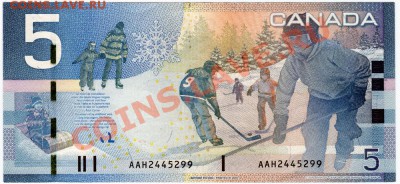 H46 Канада банкнота 5$ 2006 Хоккей до 09.03 в 22°° - H46 5$ Canda Hockey II_1