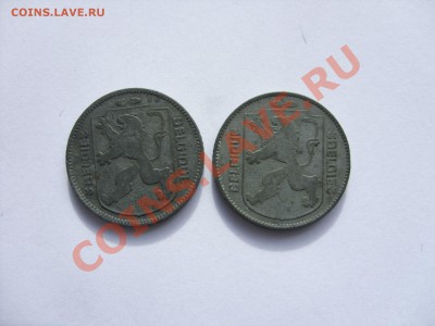 Монеты 40-х годов 20 века, в том числе и окупационные - 1 франк Бельгия 1942-46 - 2.JPG