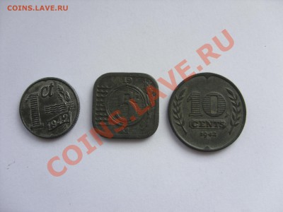 Монеты 40-х годов 20 века, в том числе и окупационные - Нидерланды цинк - 1.JPG