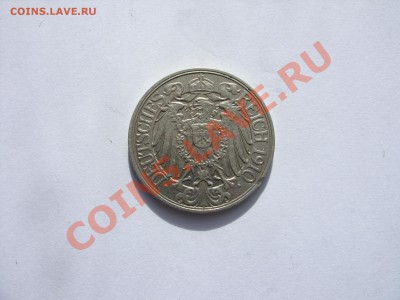 25 пфеннигов Германия. 1910 А. - 25 пфеннигов 1910 A - 2.JPG