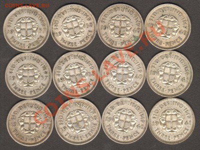 Великобритания 3 пенса 1937-1941 ("серебро") - 0001