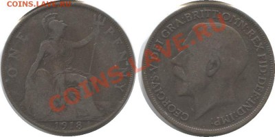 >L< Англия 1 пенни 1918 до 09.03.12 17:00 - Англия_1_пенни_18