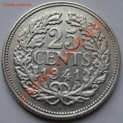 Нидерланды - 25 центов, 1941 - 1