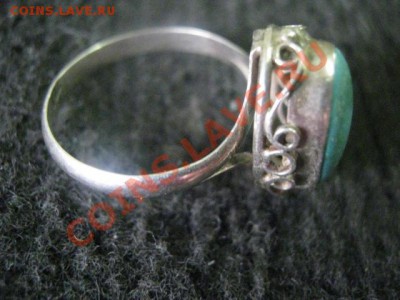 Колечко с бирюзой. Серебро. До 10.03.2012г. 22-15 мск - кольцо и рубли 001.JPG