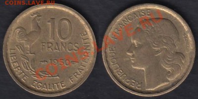 Франция 10 франков 1950 до 09.03.2012 22-00 - Франция 10 франков 1950