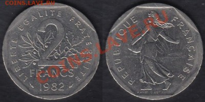 Франция 2 франка 1982 до 09.03.2012 22-00 - Франция 2 франка 1982