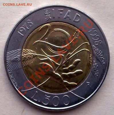 БИМ - Италия 500 лир 1998 20 лет IFAD 15.03 21.00 - 110320124611