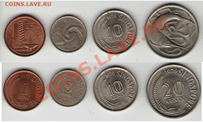 >L< Сингапур 1,5,10,20 центов 1967-76 до 16.03.12 17:00 - Сингапур_1,5,10,20_центов 167-_76