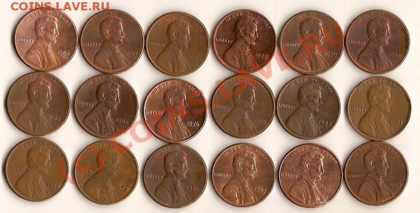 Американские 1 CENT (18 шт., разные года) !!до 30 июля!! - 18 шт. 2.JPG