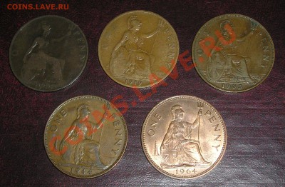 Великобритания, 5 х Пенни разных правителей (18.03) - P1010038