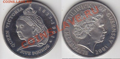 Гернси. 5 фунтов 2001 Королева Виктория до 21.03.12 22:00 - 1