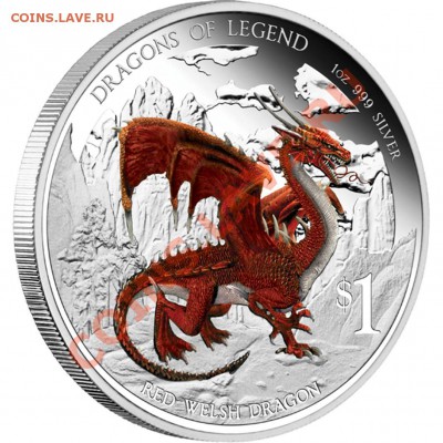 3 монеты 2012 года с драконами - Dragons