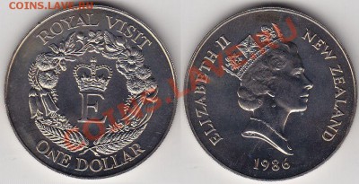Новая Зеландия 1$ 1986 Королевский визит  до 21.03.12 22:00 - 1