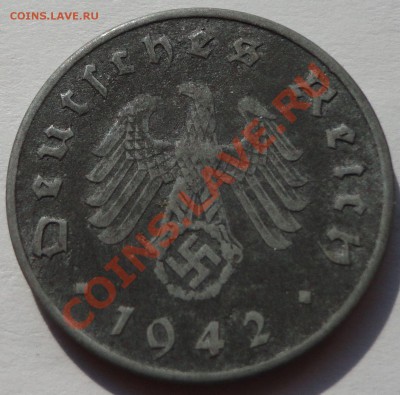 3 РЕЙХ. 10 рейхспфеннингов - 1942. Цинк. - 2