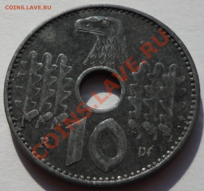 3 РЕЙХ. 10 рейхспфеннингов - 1940. Цинк. Нечастая! - 1