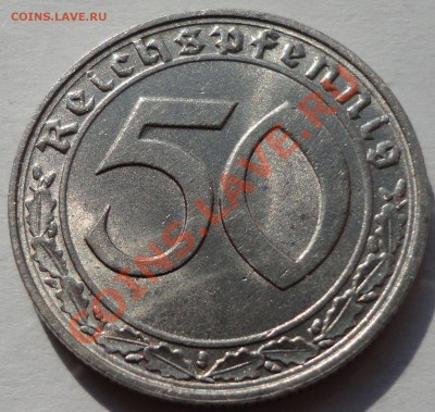 3 РЕЙХ. 50 рейхспфеннингов - 1939. Никель. Нечастая! - 2