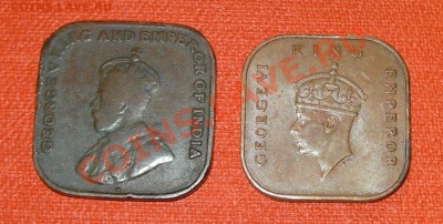 Квадратные 2 шт. Стрейт-Сеттлментс 1ц.1919 и Малайя 1ц.1943 - квадр1