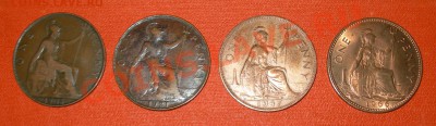 Великобритания 1 пенни. 4 разных короля. - вели4 1