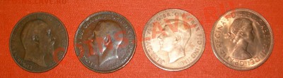 Великобритания 1 пенни. 4 разных короля. - вели4
