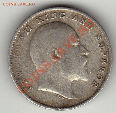 Ag БРИТ.ИНДИЯ 2 АННЫ 1910 ДО 22.03.12-22Ч (1760) - 53