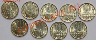 10 копеек. Штемпельная погодовка (1981, 82, 83, 86 гг.) - Гривенники реверс